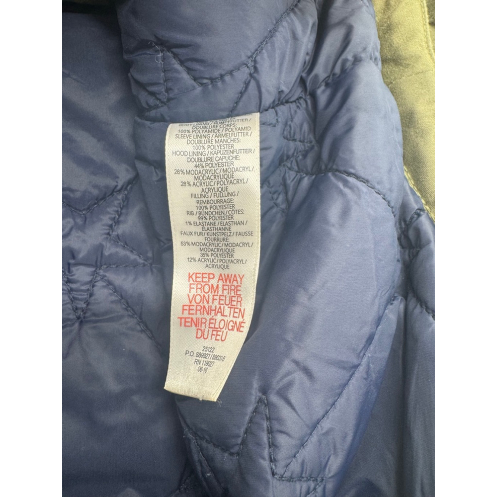 Boys Boden Waterproof Parker with Faux Fur Hood Size 11/12 Olive Green - Picture 7 of 10